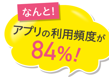 アプリの利用頻度が84％！